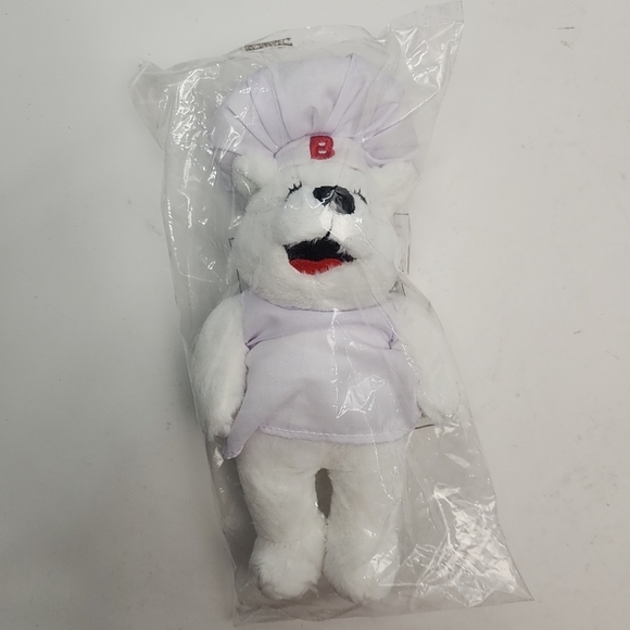 Original Bimbo Bakery White Teddy Bear Chef Plush Stuffed Toy 10" NEW - Picture 10 of 10